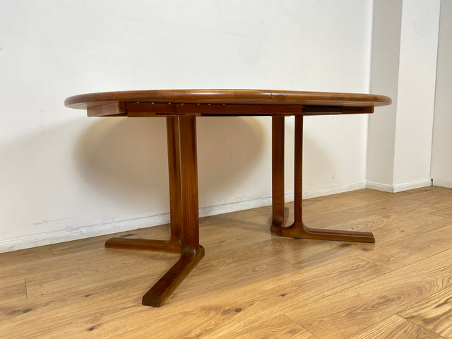 WMK # Hochwertiger & sehr gut erhaltener ausziehbarer skandinavischer Mid-Century Designertisch by Preben Schou Andersen in massivem Teakholz # runder Tisch Esstisch Dining Table Danish Design Vintage