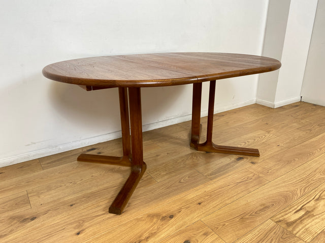 WMK # Hochwertiger & sehr gut erhaltener ausziehbarer skandinavischer Mid-Century Designertisch by Preben Schou Andersen in massivem Teakholz # runder Tisch Esstisch Dining Table Danish Design Vintage