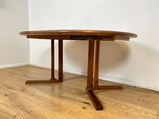 WMK # Hochwertiger & sehr gut erhaltener ausziehbarer skandinavischer Mid-Century Designertisch by Preben Schou Andersen in massivem Teakholz # runder Tisch Esstisch Dining Table Danish Design Vintage