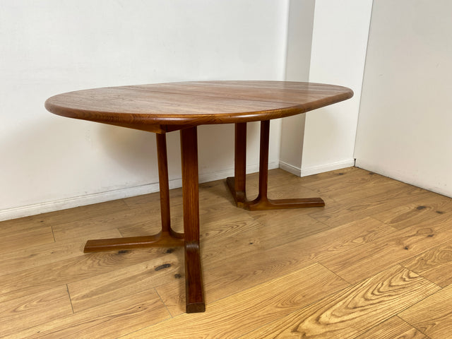 WMK # Hochwertiger & sehr gut erhaltener ausziehbarer skandinavischer Mid-Century Designertisch by Preben Schou Andersen in massivem Teakholz # runder Tisch Esstisch Dining Table Danish Design Vintage