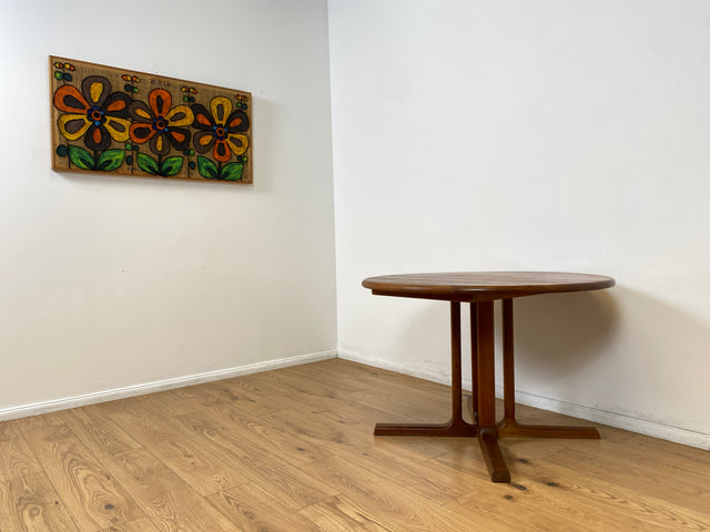WMK # Hochwertiger & sehr gut erhaltener ausziehbarer skandinavischer Mid-Century Designertisch by Preben Schou Andersen in massivem Teakholz # runder Tisch Esstisch Dining Table Danish Design Vintage