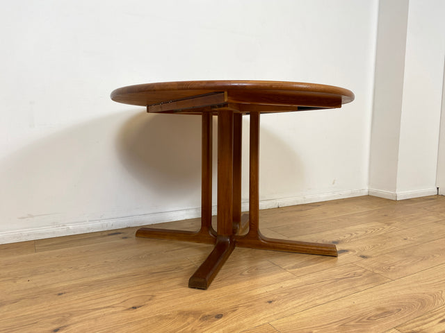 WMK # Hochwertiger & sehr gut erhaltener ausziehbarer skandinavischer Mid-Century Designertisch by Preben Schou Andersen in massivem Teakholz # runder Tisch Esstisch Dining Table Danish Design Vintage