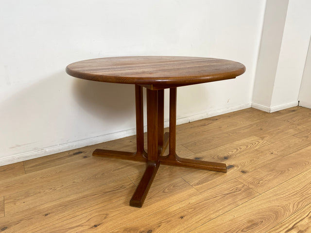 WMK # Hochwertiger & sehr gut erhaltener ausziehbarer skandinavischer Mid-Century Designertisch by Preben Schou Andersen in massivem Teakholz # runder Tisch Esstisch Dining Table Danish Design Vintage