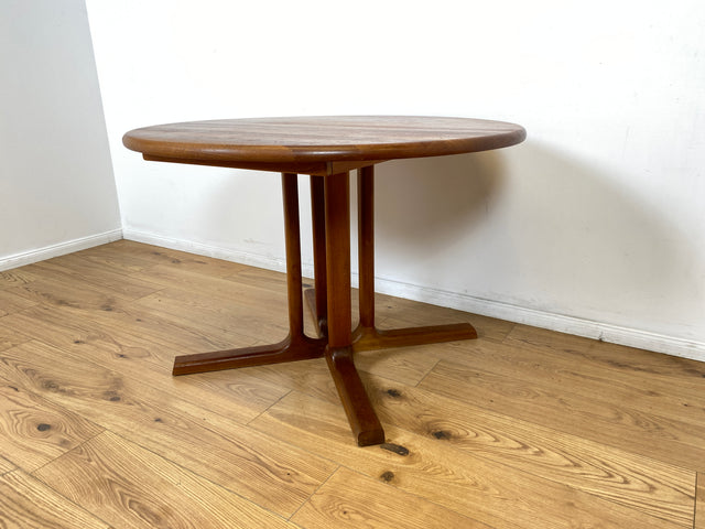 WMK # Hochwertiger & sehr gut erhaltener ausziehbarer skandinavischer Mid-Century Designertisch by Preben Schou Andersen in massivem Teakholz # runder Tisch Esstisch Dining Table Danish Design Vintage