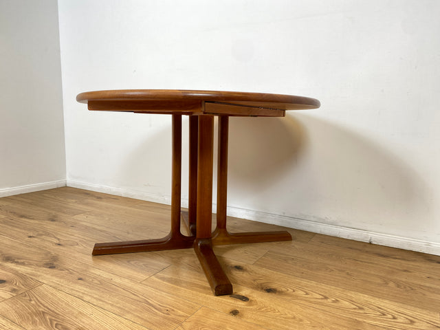 WMK # Hochwertiger & sehr gut erhaltener ausziehbarer skandinavischer Mid-Century Designertisch by Preben Schou Andersen in massivem Teakholz # runder Tisch Esstisch Dining Table Danish Design Vintage