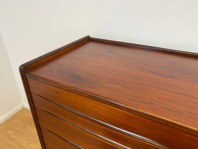 WMK # Hochwertiges skandinavisches Mid-Century Designer Sideboard von Arne Vodder , Vollholz in Teak mit Schiebetüren und Schubladen # Kommode Highboard Schrank Anrichte Danish Design Vintage Teakholz