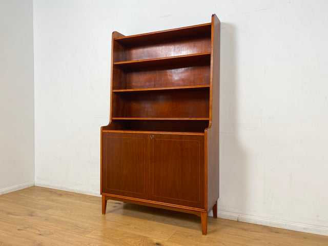 WMK I Hochwertiger skandinavische Mid-Century Bücherschrank aus vollem Holz mit verstellbaren Regalböden und Schubladen I Regal Bücherregal Holzregal Highboard Kommode Vintage Berlin Hannover München