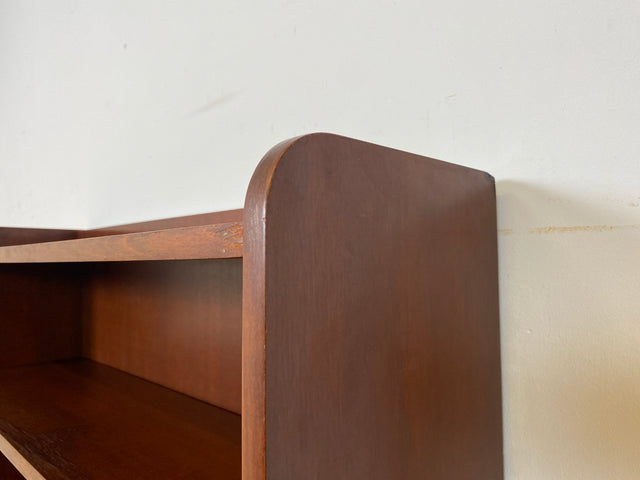 WMK I Schöner skandinavischer Mid-Century Bücherschrank mit ausziehbarer Schreibfläche und Geheimfach I Sekretär Schreibtisch Regal Bücherregal Highboard Kommode Vintage 60er Berlin Hannover Leipzig