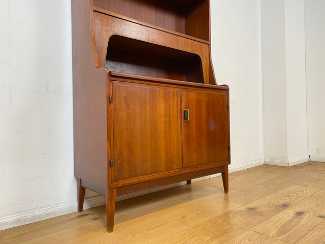 WMK I Schöner skandinavischer Mid-Century Bücherschrank mit ausziehbarer Schreibfläche und Geheimfach I Sekretär Schreibtisch Regal Bücherregal Highboard Kommode Vintage 60er Berlin Hannover Leipzig