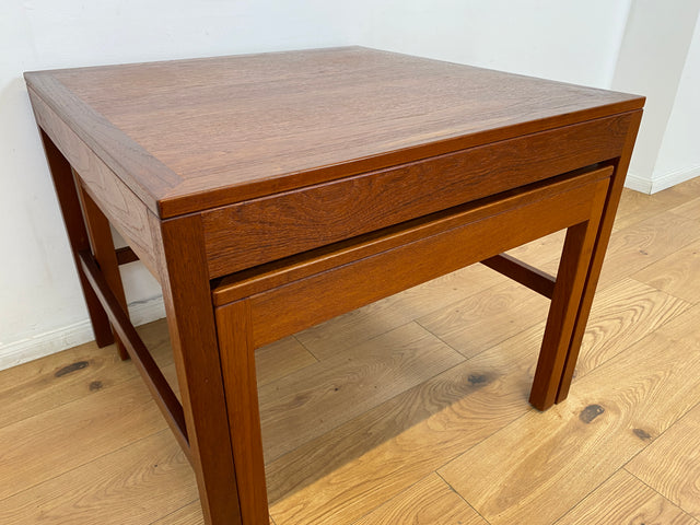WMK I Stilvoller skandinavischer Mid-Century 2-in-1 Designer Couchtisch von Borge Mogensen für Fredericia Stolefabrik aus Teakholz I Wohnzimmertisch Satztisch Beistelltisch Danish Design Teak Vintage
