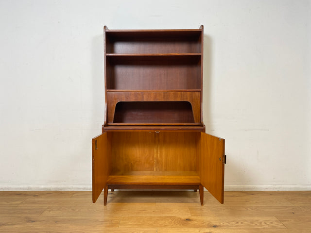 WMK I Schöner skandinavischer Mid-Century Bücherschrank mit ausziehbarer Schreibfläche und Geheimfach I Sekretär Schreibtisch Regal Bücherregal Highboard Kommode Vintage 60er Berlin Hannover Leipzig