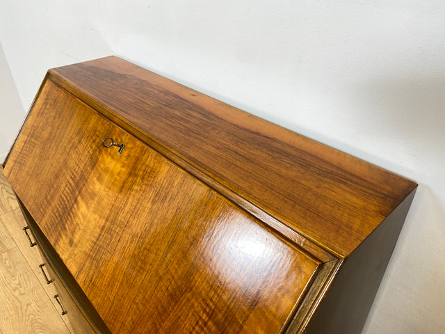 WMK I Sehr schöner skandinavischer Mid-Century Sekretär aus vollem Holz mit Schubladen und fester Schreibplatte I Schreibschrank Desk Schreibtisch Kommode Schubladenkommode Vintage Berlin Köln München
