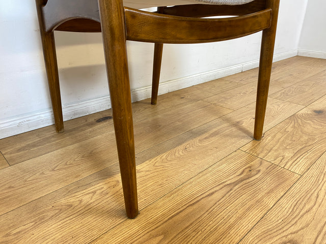 WMK I Skandinavischer Mid-Century Designer Sessel von Ejnar Larsen & Aksel Bender für Fritz Hansen mit Wollbezug & Teakholz Rahmen I Armlehnstuhl Armchair Stuhl Schreibtisch Danish Design Vintage Teak