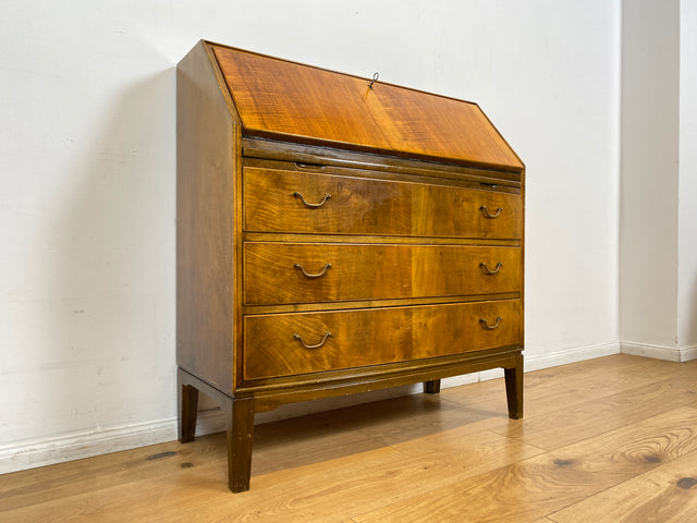 WMK I Sehr schöner skandinavischer Mid-Century Sekretär aus vollem Holz mit Schubladen und fester Schreibplatte I Schreibschrank Desk Schreibtisch Kommode Schubladenkommode Vintage Berlin Köln München