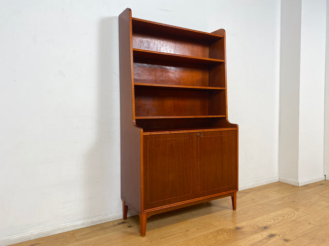 WMK I Hochwertiger skandinavische Mid-Century Bücherschrank aus vollem Holz mit verstellbaren Regalböden und Schubladen I Regal Bücherregal Holzregal Highboard Kommode Vintage Berlin Hannover München