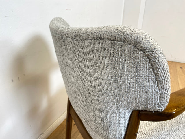 WMK I Skandinavischer Mid-Century Designer Sessel von Ejnar Larsen & Aksel Bender für Fritz Hansen mit Wollbezug & Teakholz Rahmen I Armlehnstuhl Armchair Stuhl Schreibtisch Danish Design Vintage Teak