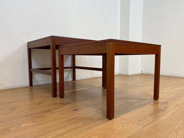 WMK I Stilvoller skandinavischer Mid-Century 2-in-1 Designer Couchtisch von Borge Mogensen für Fredericia Stolefabrik aus Teakholz I Wohnzimmertisch Satztisch Beistelltisch Danish Design Teak Vintage