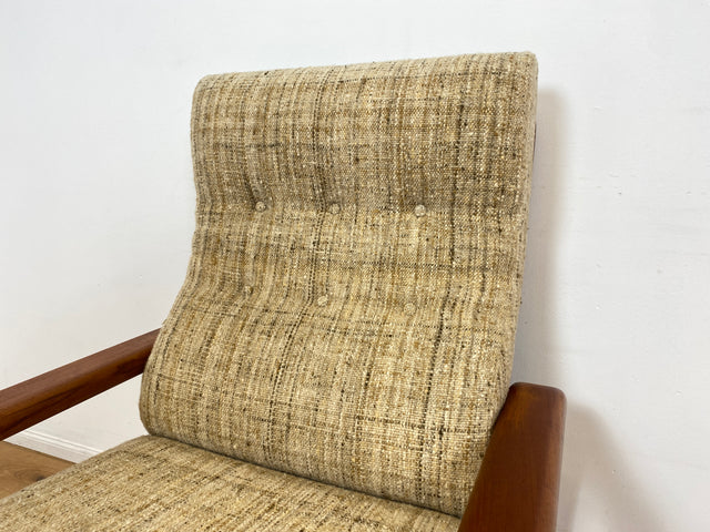 WMK I 1/2 Rarer skandinavischer Designer Sessel von HS Design, Teakholz Rahmen und feiner Wollbezug I Hochlehner Lesesessel Relax Armchair Teak Danish Design Mid-Century Vintage Berlin Hamburg München