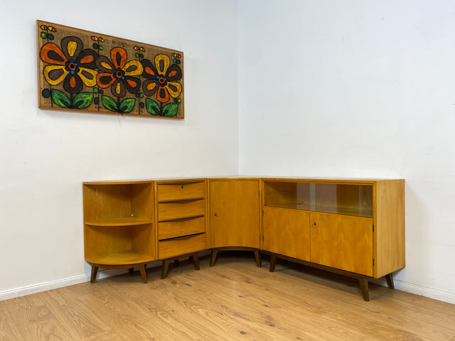 WMK I Hübsche helle Mid-Century Kommode mit Schubladen und formschönen Holzgriffen I Schubladenkommode Wäschekommode Flurkommode Drawer Chest Schrank Sideboard Vintage 50er 60er Berlin Hamburg Bochum