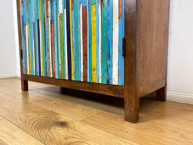 Boatwood by WMK I Sehr schöner Schrank aus altem Bootsholz I handgefertigtes Unikat I Teakholz massiv I Highboard Kleiderschrank Wäscheschrank Sideboard Kommode Schuhschrank Berlin Ulm