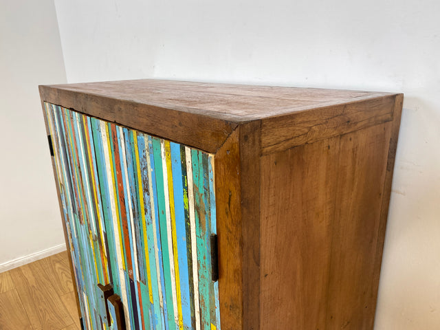Boatwood by WMK I Sehr schöner Schrank aus altem Bootsholz I handgefertigtes Unikat I Teakholz massiv I Highboard Kleiderschrank Wäscheschrank Sideboard Kommode Schuhschrank Berlin Ulm