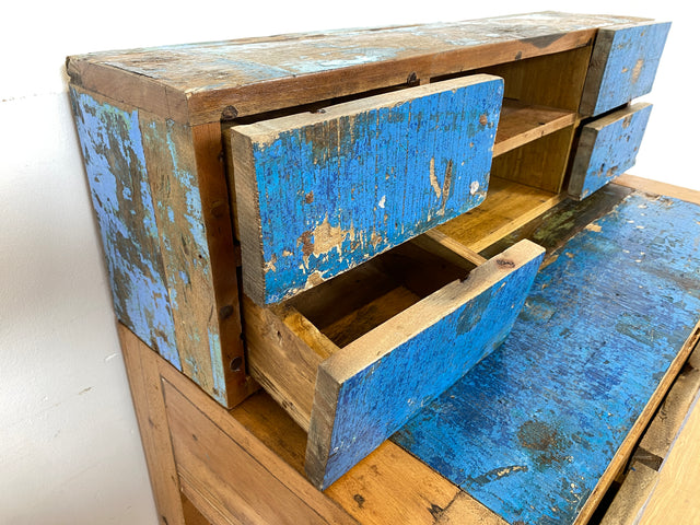 Boatwood by WMK # Schöner Sekretär aus altem Bootsholz, ein handgefertigtes Unikat aus massivem Teakholz # Desk Schreibtisch Schminktisch Schminkkommode Konsole Kommode Bootsmöbel Kiel Usedom Rostock