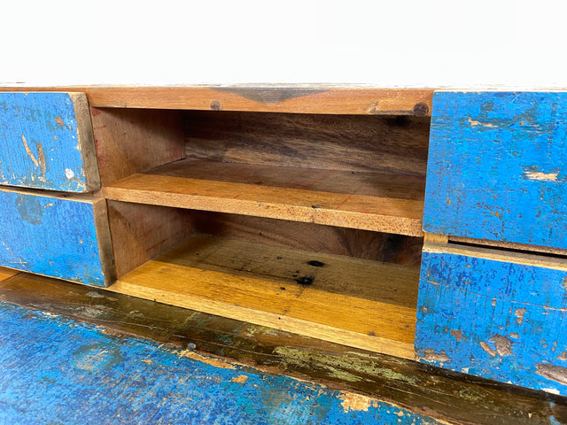 Boatwood by WMK # Schöner Sekretär aus altem Bootsholz, ein handgefertigtes Unikat aus massivem Teakholz # Desk Schreibtisch Schminktisch Schminkkommode Konsole Kommode Bootsmöbel Kiel Usedom Rostock