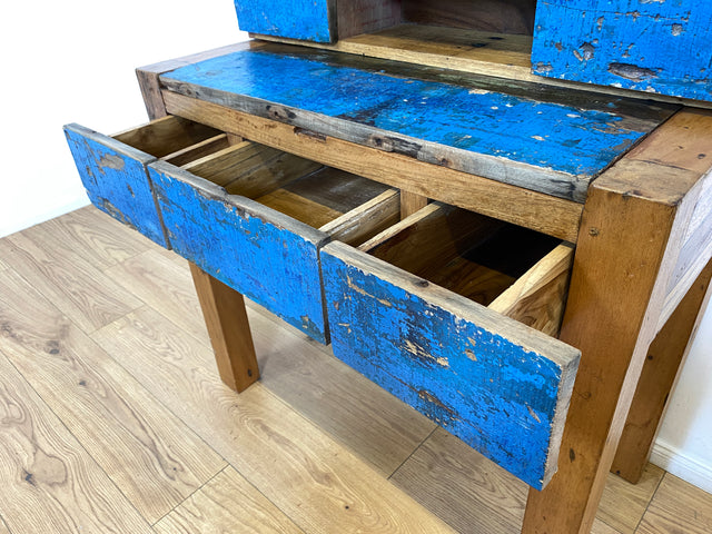 Boatwood by WMK # Schöner Sekretär aus altem Bootsholz, ein handgefertigtes Unikat aus massivem Teakholz # Desk Schreibtisch Schminktisch Schminkkommode Konsole Kommode Bootsmöbel Kiel Usedom Rostock