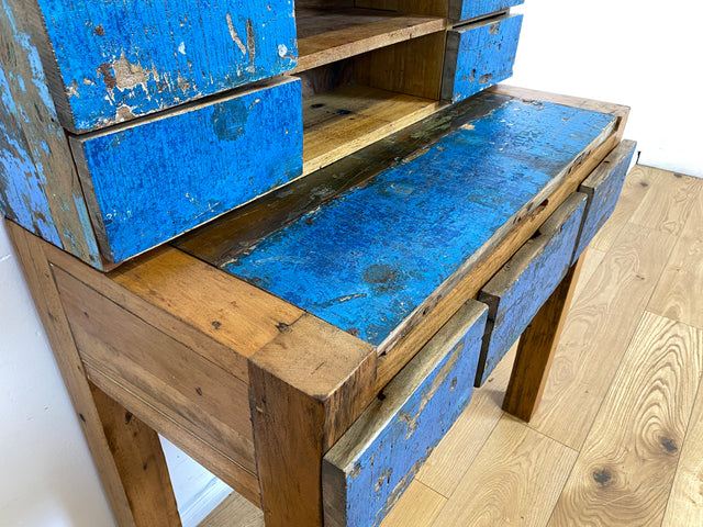 Boatwood by WMK # Schöner Sekretär aus altem Bootsholz, ein handgefertigtes Unikat aus massivem Teakholz # Desk Schreibtisch Schminktisch Schminkkommode Konsole Kommode Bootsmöbel Kiel Usedom Rostock