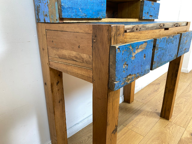 Boatwood by WMK # Schöner Sekretär aus altem Bootsholz, ein handgefertigtes Unikat aus massivem Teakholz # Desk Schreibtisch Schminktisch Schminkkommode Konsole Kommode Bootsmöbel Kiel Usedom Rostock