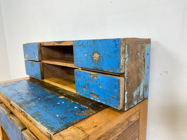 Boatwood by WMK # Schöner Sekretär aus altem Bootsholz, ein handgefertigtes Unikat aus massivem Teakholz # Desk Schreibtisch Schminktisch Schminkkommode Konsole Kommode Bootsmöbel Kiel Usedom Rostock