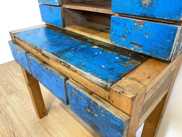 Boatwood by WMK # Schöner Sekretär aus altem Bootsholz, ein handgefertigtes Unikat aus massivem Teakholz # Desk Schreibtisch Schminktisch Schminkkommode Konsole Kommode Bootsmöbel Kiel Usedom Rostock