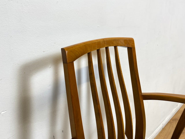 WMK I Set aus 4 sehr schönen Mid-Century Esszimmerstühlen mit Sprossen & grünem Originalbezug, bau ähnlich mit Casala I Stühle Küchenstühle Dining Chairs Tisch Vintage 50er 60er Berlin Hamburg München