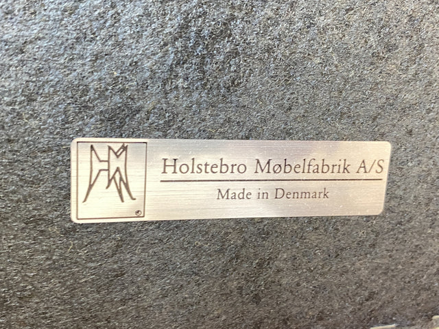 WMK I Set aus 4 hochwertigen skandinavischen Designer Stühlen I Holstebro Møbelfabrik I Teakholz I naturbeiger Originalbezug I Dining Chairs Armlehnen Esszimmer Danish Design Mid-Century Vintage Teak