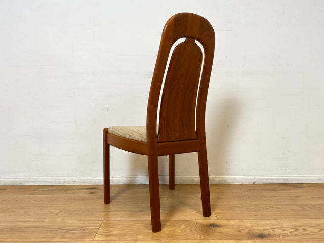 WMK I Set aus 6 hochwertigen skandinavischen Designer Stühlen I EMC Furniture I Teakholz massiv I naturbeiger Originalbezug I Dining Chairs Armlehnen Esszimmer Danish Design Mid-Century Vintage Teak