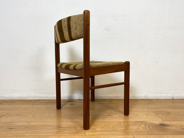 WMK I Set aus 6 stilvollen skandinavischen Mid-Century Designer Stühlen von Farstrup I Teakholz Rahmen & Wollbezug I Stühle Chairs Esszimmer Küchen Holz Danish Design Vintage Berlin Leipzig Rostock