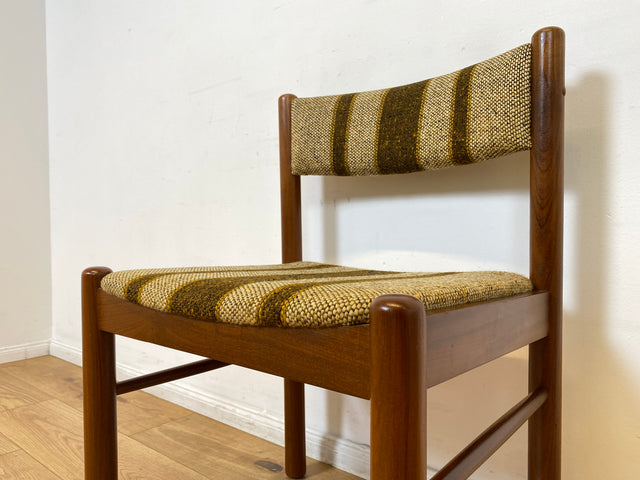 WMK I Set aus 6 stilvollen skandinavischen Mid-Century Designer Stühlen von Farstrup I Teakholz Rahmen & Wollbezug I Stühle Chairs Esszimmer Küchen Holz Danish Design Vintage Berlin Leipzig Rostock