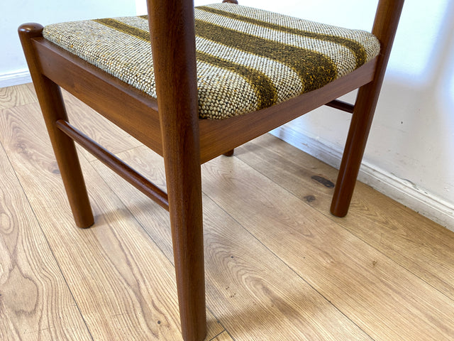 WMK I Set aus 6 stilvollen skandinavischen Mid-Century Designer Stühlen von Farstrup I Teakholz Rahmen & Wollbezug I Stühle Chairs Esszimmer Küchen Holz Danish Design Vintage Berlin Leipzig Rostock