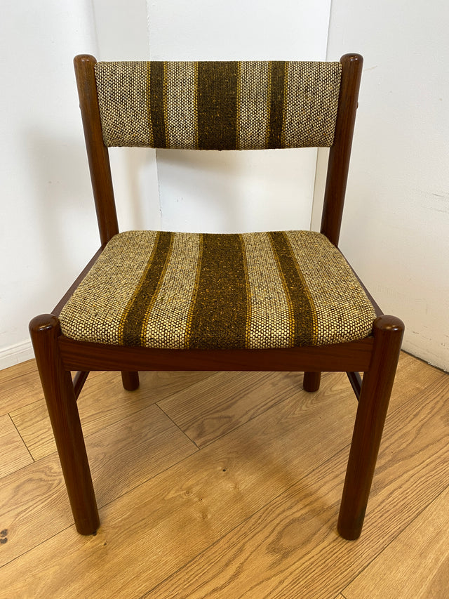 WMK I Set aus 6 stilvollen skandinavischen Mid-Century Designer Stühlen von Farstrup I Teakholz Rahmen & Wollbezug I Stühle Chairs Esszimmer Küchen Holz Danish Design Vintage Berlin Leipzig Rostock