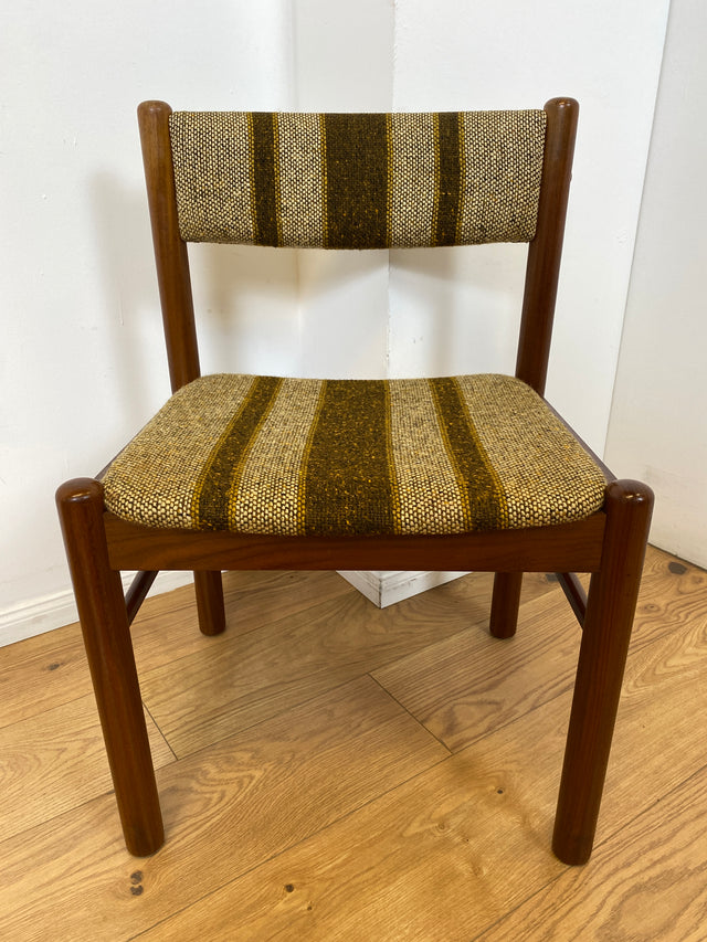 WMK I Set aus 6 stilvollen skandinavischen Mid-Century Designer Stühlen von Farstrup I Teakholz Rahmen & Wollbezug I Stühle Chairs Esszimmer Küchen Holz Danish Design Vintage Berlin Leipzig Rostock