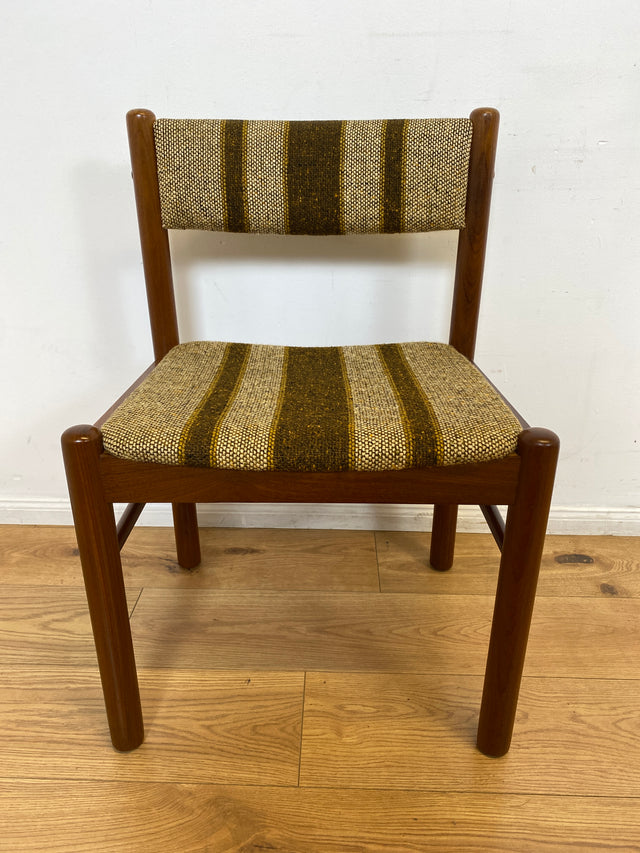 WMK I Set aus 6 stilvollen skandinavischen Mid-Century Designer Stühlen von Farstrup I Teakholz Rahmen & Wollbezug I Stühle Chairs Esszimmer Küchen Holz Danish Design Vintage Berlin Leipzig Rostock