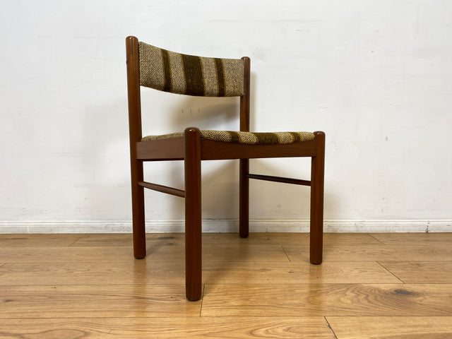 WMK I Set aus 6 stilvollen skandinavischen Mid-Century Designer Stühlen von Farstrup I Teakholz Rahmen & Wollbezug I Stühle Chairs Esszimmer Küchen Holz Danish Design Vintage Berlin Leipzig Rostock