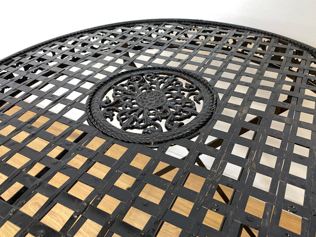 WMK # Sehr hübsches & gut erhaltenes Vintage Set aus Klapptisch & 2 Klappstühlen aus Metall in Schwarz, Outdoor geeignet # Balkonmöbel Gartenmöbel Campingmöbel Gartengarnitur Metalltisch Bistrotisch