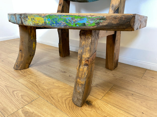 Boatwood by WMK # Einzigartige Sitzbank aus altem Bootsholz, ein handgefertigtes Unikat aus massivem Teakholz, Outdoor geeignet # Bank Holzbank Küchenbank Gartenbank Bench Gartenmöbel Balkonmöbel Teak