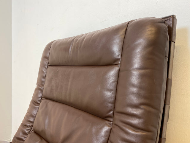 WMK I Skandinavischer Designer Sessel von Miljo Range für Farstrup Møbler mit Echtleder Bezug & Bugholz Rahmen I Armchair Lesesessel Freischwinger Relax Leder Leather Danish Design Mid-Century Vintage