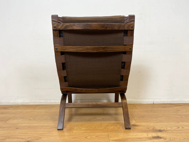 WMK I Skandinavischer Designer Sessel von Miljo Range für Farstrup Møbler mit Echtleder Bezug & Bugholz Rahmen I Armchair Lesesessel Freischwinger Relax Leder Leather Danish Design Mid-Century Vintage