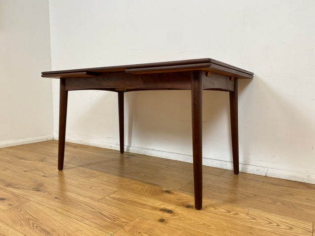 WMK # Skandinavischer ausziehbarer Mid-Century Designer Esstisch Roseto von Svante Skogh für Abra, aus Teakholz & Palisander # Tisch Holztisch Ausziehtisch Dining Table Danish Design Vintage Rosewood