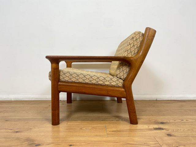 WMK # Stilvoller skandinavischer Mid-Century Designersessel von Glostrup Møbelfabrik mit Teakholz Rahmen & neuem Bezug # Sessel Lesesessel Armchair Sitzgarnitur Sitzgruppe Danish Design Vintage Teak