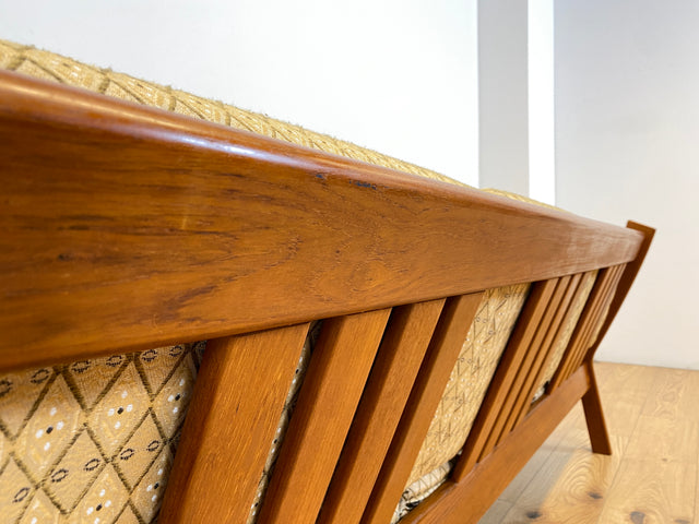WMK # Stilvolles skandinavisches Mid-Century Designersofa von Glostrup Møbelfabrik mit Teakholz Rahmen & neuem Bezug # 3er Sofa Couch 3-Sitzer Daybed Sitzgarnitur Sitzgruppe Danish Design Vintage Teak