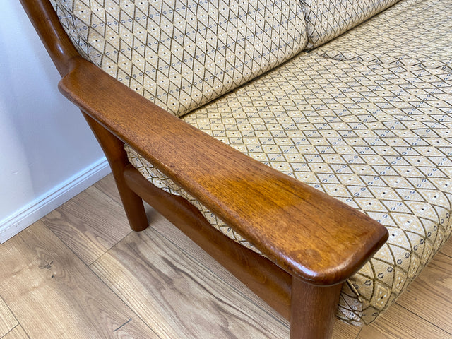 WMK # Stilvolles skandinavisches Mid-Century Designersofa von Glostrup Møbelfabrik mit Teakholz Rahmen & neuem Bezug # 3er Sofa Couch 3-Sitzer Daybed Sitzgarnitur Sitzgruppe Danish Design Vintage Teak